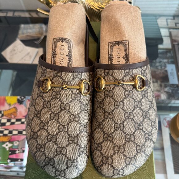 GUCCI GG SUPREME HORSEBIT MULE - Picture 1 of 5